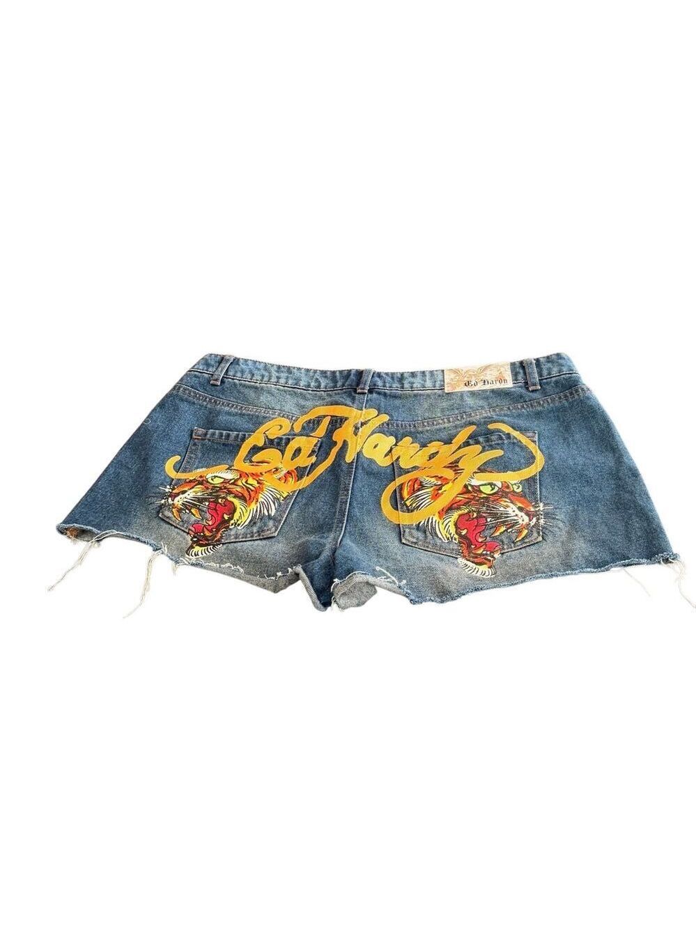 Vintage Ed Hardy Denim Mini Shorts - Picture 5 of 14